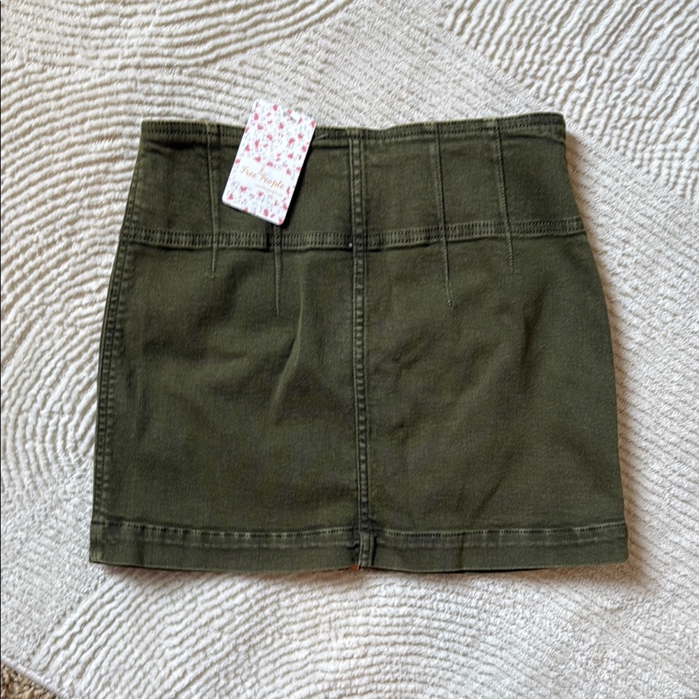 Free People Green Mini Pencil Skirt Casual Cargo